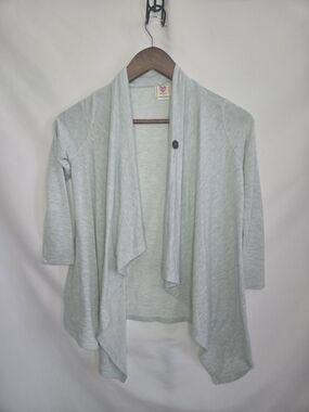 h.i.p. Mint Green Open-Front Draped Cardigan